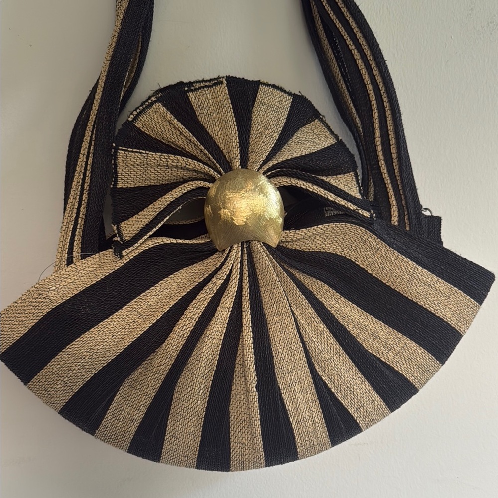 Black and Tan Striped Women's Bag